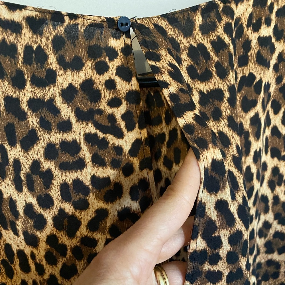 Zara Leopard Print Blouse Animal High Low Size M - Picture 7 of 9